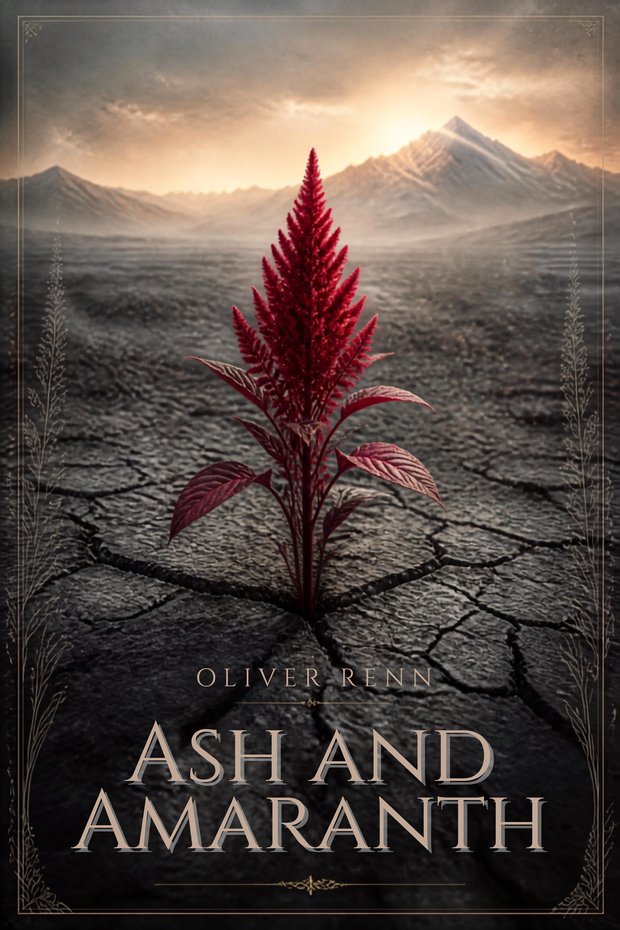 Book cover design for Ash and Amaranth by Oliver Renn